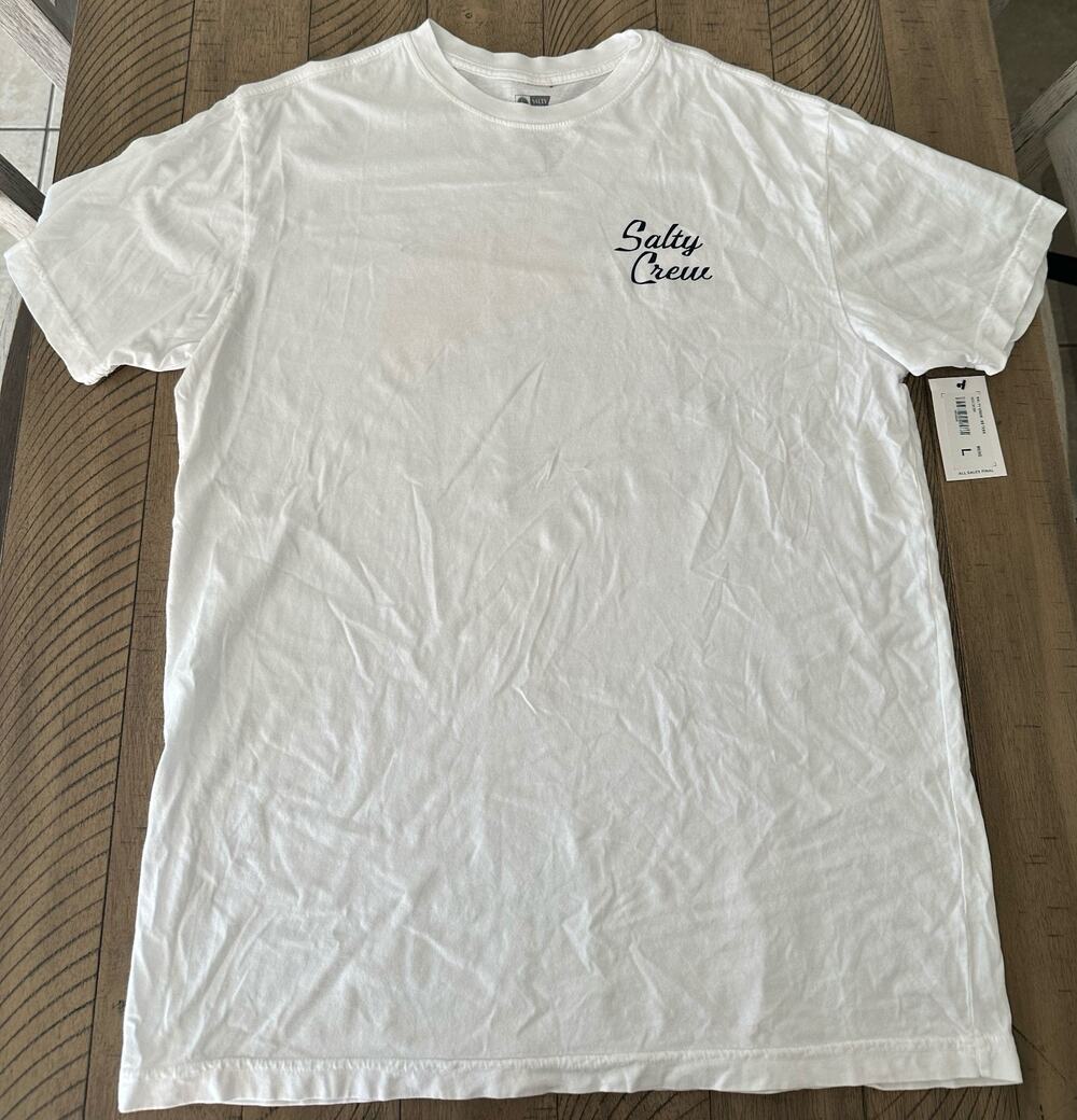 Salty Crew "The Shore Thing" T-Shirt Men's Size Large White Short Sleeve NWT